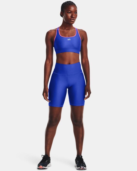 Women's HeatGear® Armour Bike Shorts, Blue, pdpMainDesktop image number 2